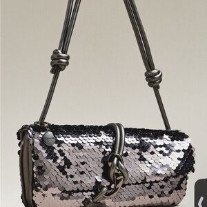 Dolce Vita Black and Silver Sequin Shoulder Bag